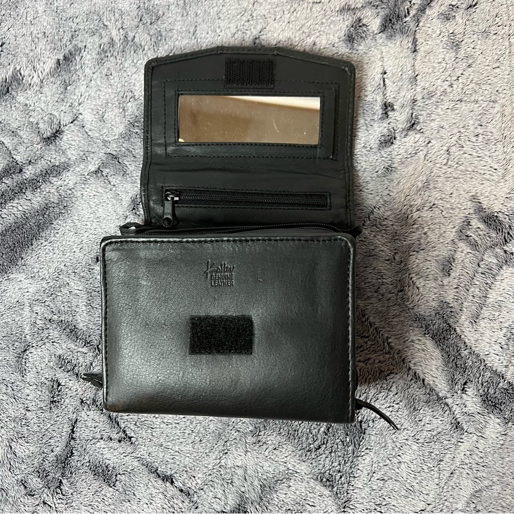 Koltov Black Cowhide Wallet Mini Crossbody Purse NWOT
